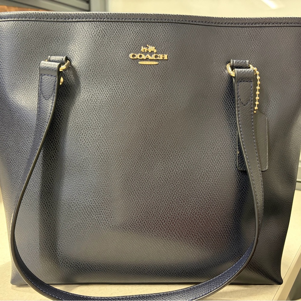 Coach Midnight Blue Leather Tote